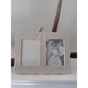 Vintage Lenox Wedding Promises Double 5x7 Frame - Ivory Porcelain - Discontinued